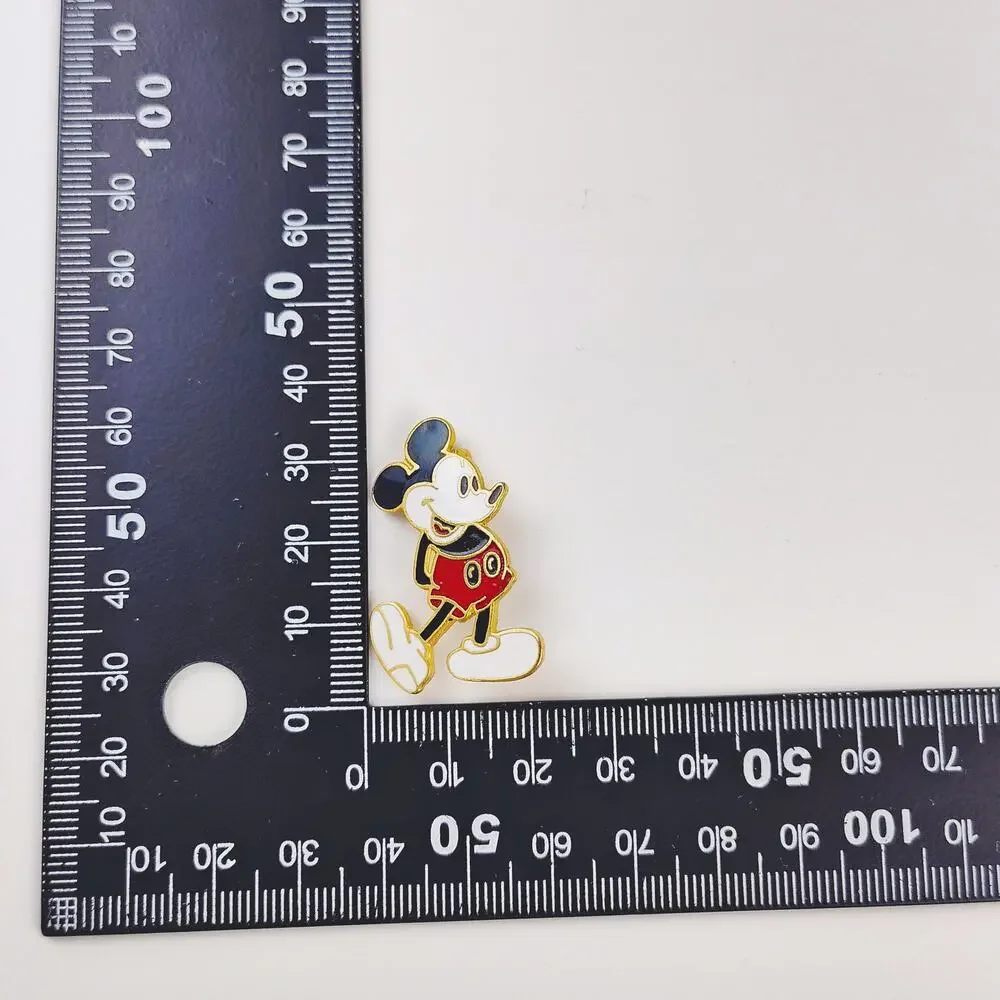 Vintage Disney Mickey Mouse Enamel Brooch Gold-Toned Taiwan